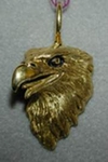 Eagles: 3D Eagle Bust Pendant 18k no diamond